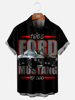 Men's 1965 Ford Mustang Gt 500 Black Short Sleeve Shirt, mens short sleeve shirts?¨º?big and tall mens shirts?¨º?short sleeve shirts for men?¨º?mens 4xl shirts?¨º?casual short sleeve shirts