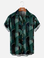 Men's Green Art Deco Great Gatsby Inspired Short Sleeve Shirt, mens short sleeve shirts?¨º?big and tall mens shirts?¨º?short sleeve shirts for men?¨º?mens 4xl shirts?¨º?casual short sleeve shirts