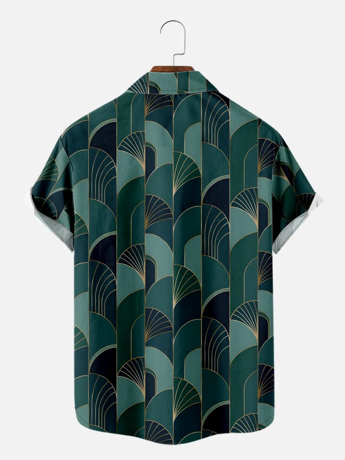Men's Green Art Deco Great Gatsby Inspired Short Sleeve Shirt, mens short sleeve shirts?????¨¬?o?big and tall mens shirts?????¨¬?o?short sleeve shirts for men?????¨¬?o?mens 4xl shirts?????¨¬?o?casual short sleeve shirts