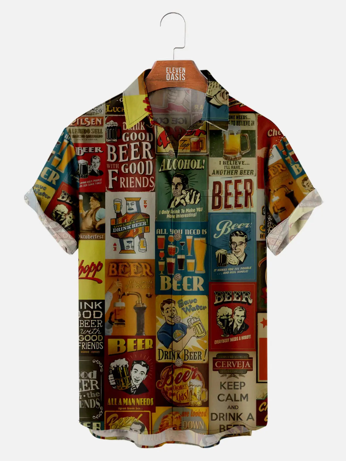 Men's Vintage Beer Posters Short Sleeve Shirt, mens short sleeve shirts?¨º?big and tall mens shirts?¨º?short sleeve shirts for men?¨º?mens 4xl shirts?¨º?casual short sleeve shirts