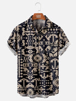 Men's All Over Aztec Print Short Sleeve Shirt, mens short sleeve shirts?¡§o?big and tall mens shirts?¡§o?short sleeve shirts for men?¡§o?mens 4xl shirts?¡§o?casual short sleeve shirts