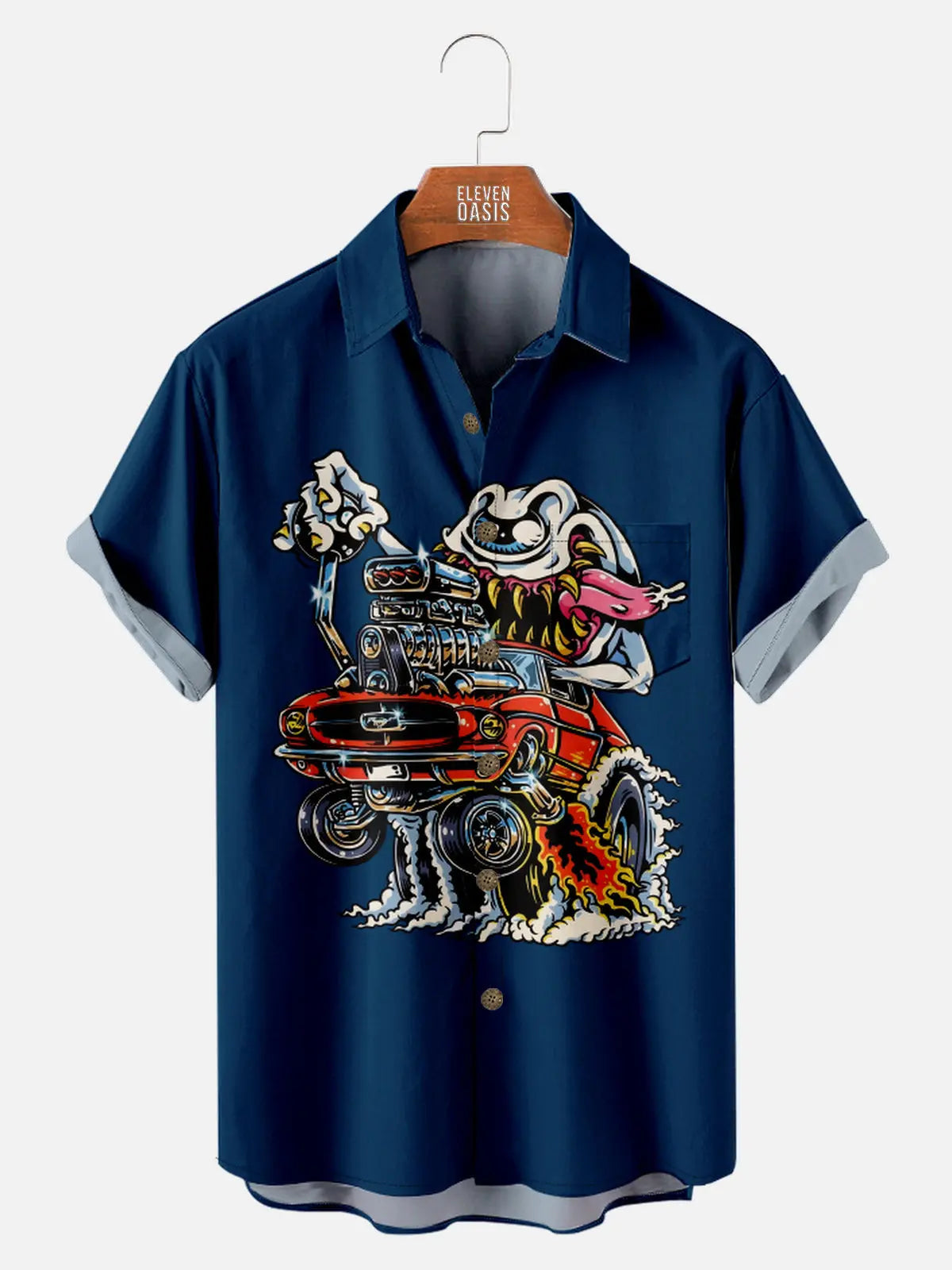 Men's Monster Muscle Car Mayhem Short Sleeve Shirt Eleven Oasis