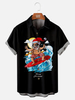 Men's Surfing Santa Merry Christmas Short Sleeve Shirt Eleven Oasis