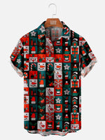 Men's Christmas Patch Pattern Short Sleeve Shirt Eleven Oasis