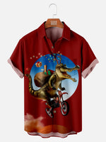 Men's ET Crocodile Dresses Up as a Reindeer to Deliver Presents Short Sleeve Shirt Eleven Oasis