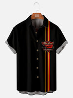 Men's Hot Rod Garage Racing Stripe Short Sleeve Shirt ElevenOasis
