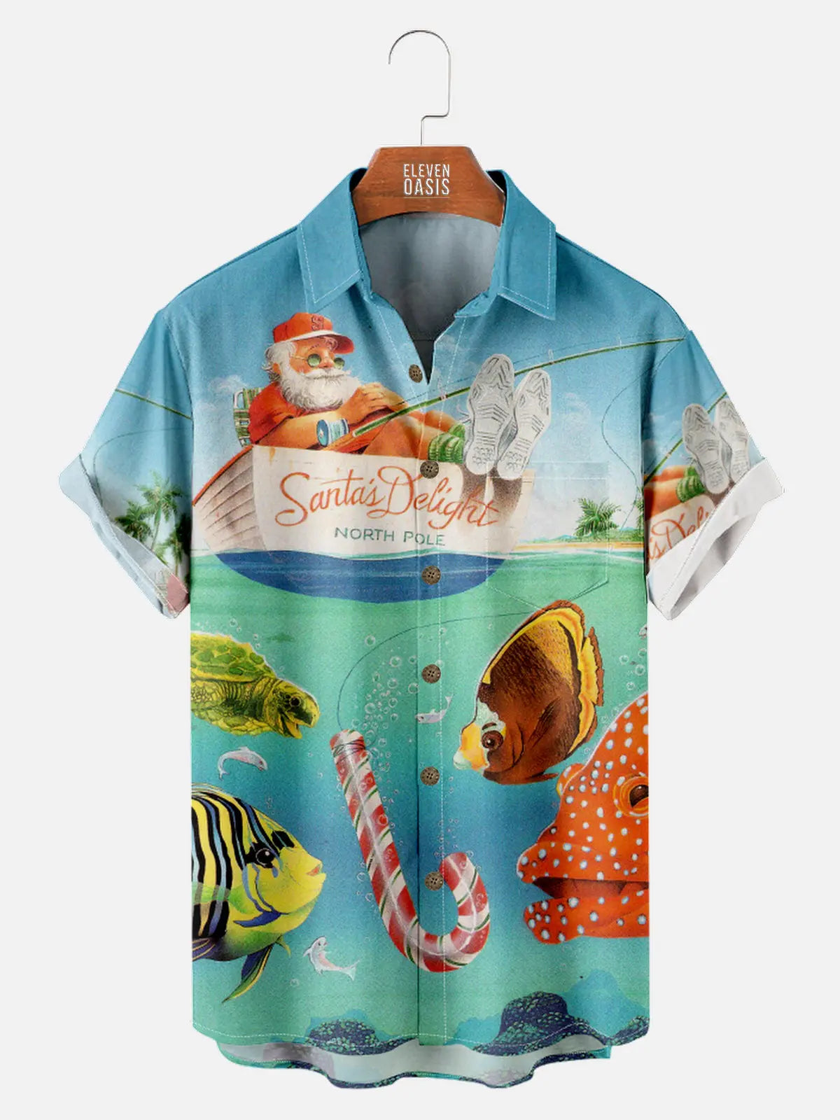 Men's Christmas Sea Short Sleeve Shirt Eleven Oasis