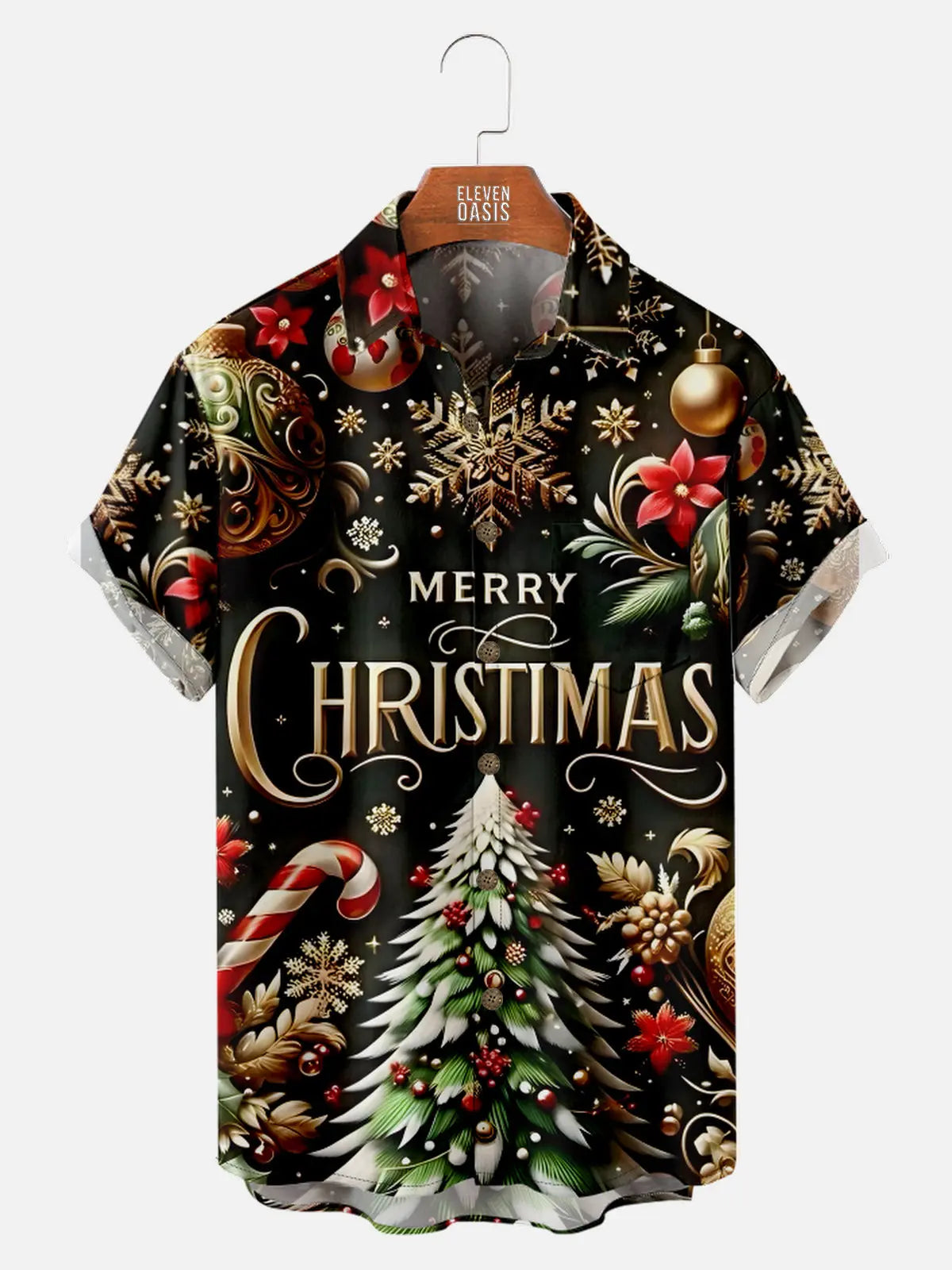Men's Christmas Surrounding Short Sleeve Shirt Eleven Oasis