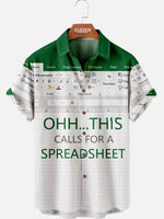 Men's Office Humor Excel Spreadsheet Short Sleeve Shirt ElevenOasis