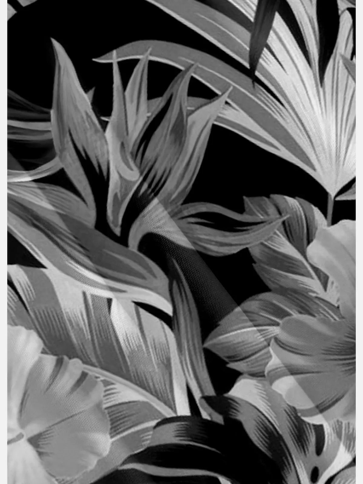 Men's Monochrome Tropical Floral Short Sleeve Shirt ElevenOasis