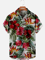 Men's Tropical Hibiscus Paradise Hawaiian Short Sleeve Shirt Eleven Oasis