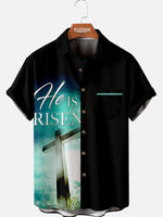 Men's He Is Risen Short Sleeve Shirt ElevenOasis