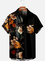 Men's Hawaii Retro Tropical Flora Short Sleeve Shirt ElevenOasis