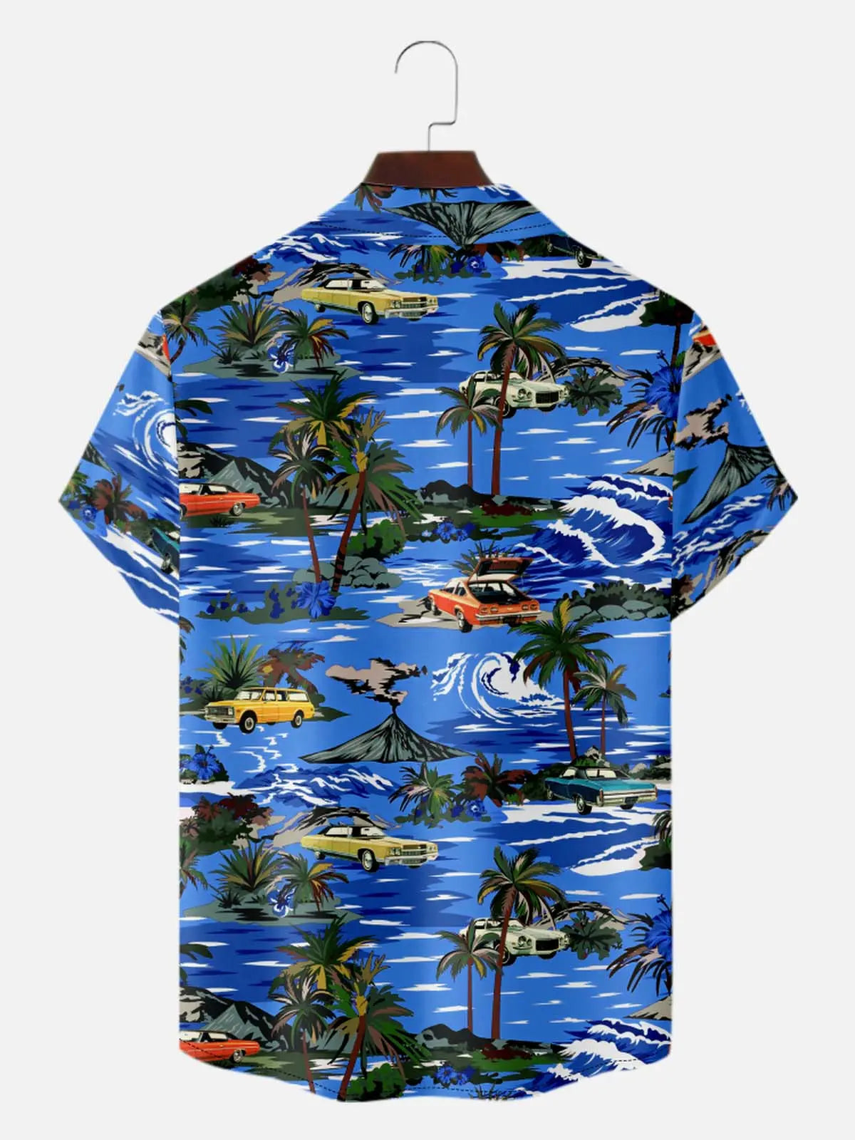 Men's Beachside Cruiser Palm Hawaiian Short Sleeve Shirt Eleven Oasis