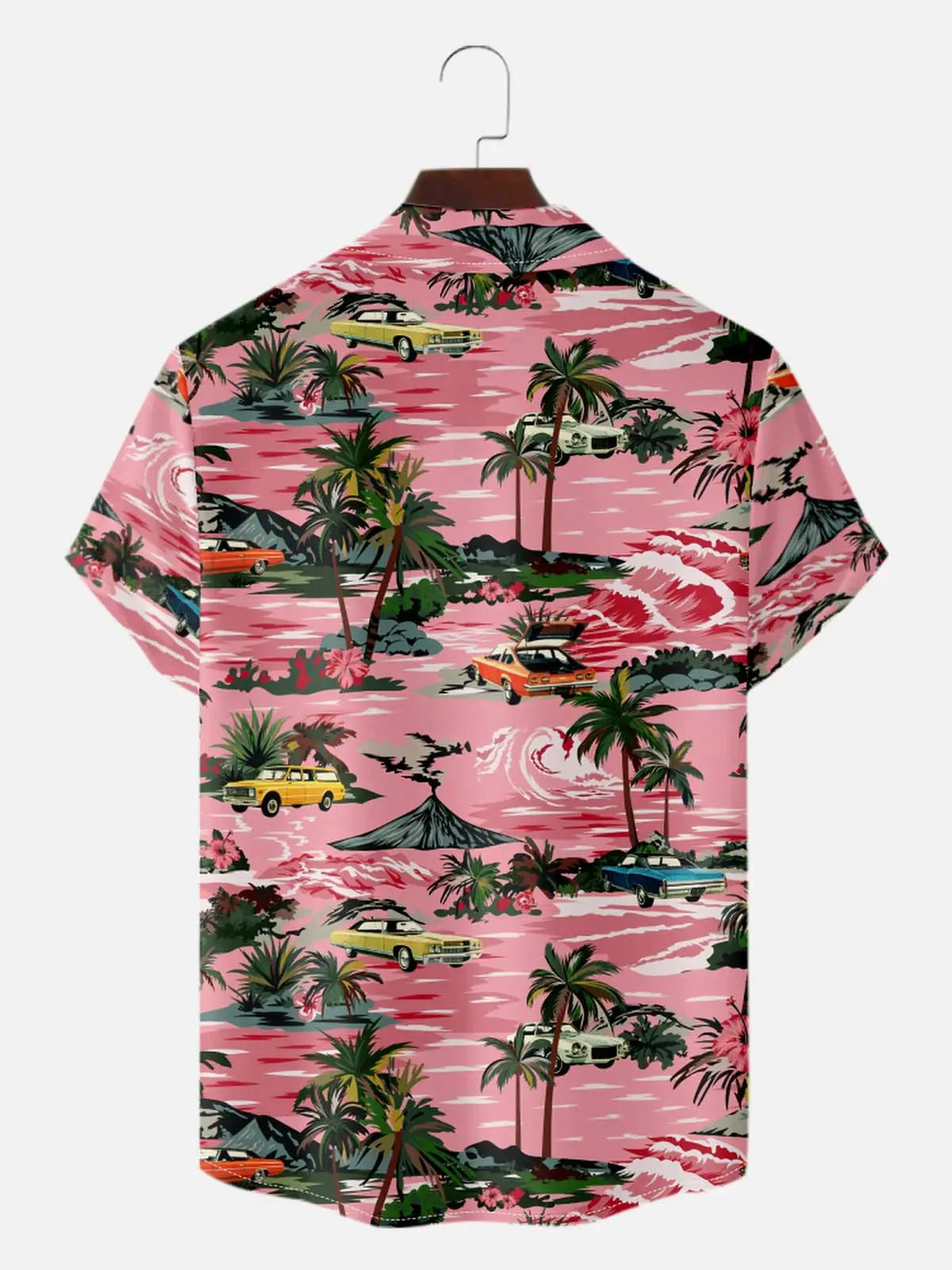 Men's Beachside Cruiser Palm Hawaiian Short Sleeve Shirt Eleven Oasis