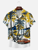 Men's Classic Car Palm Beach Hawaiian Short Sleeve Shirt Eleven Oasis
