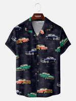 Men's Vintage Cars Palm Paradise Short Sleeve Shirt ElevenOasis