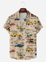 Men's Route 66 Classic Car Map Short Sleeve Shirt Eleven Oasis