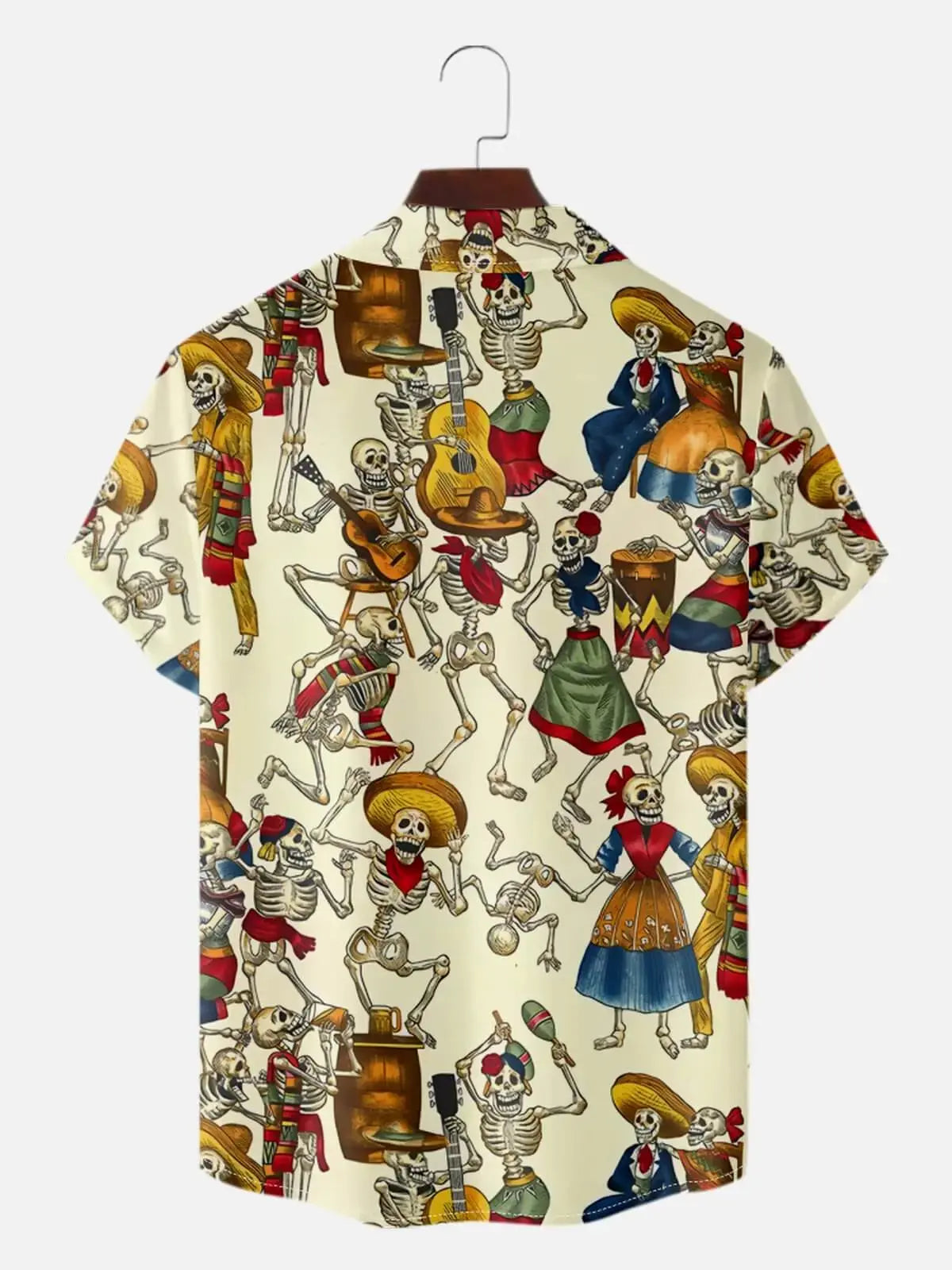 Men's Dia de los Muertos Fiesta Short Sleeve Shirt ElevenOasis