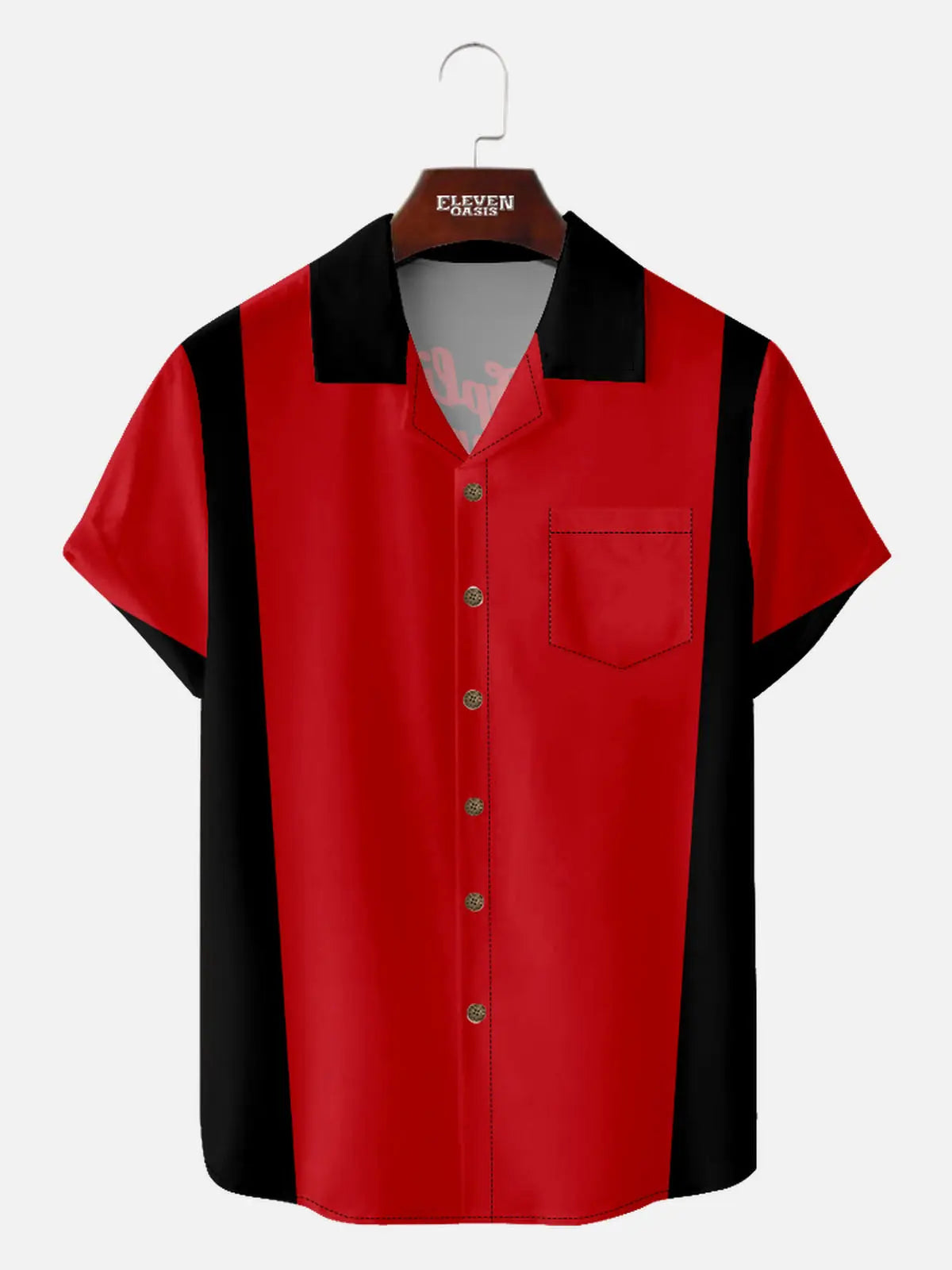 Men's Split Happens Bowling Camp Collar Short Sleeve Shirt Eleven Oasis