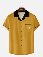 Men's Let's Go Bowling Open Frames Camp Collar Short Sleeve Shirt Eleven Oasis