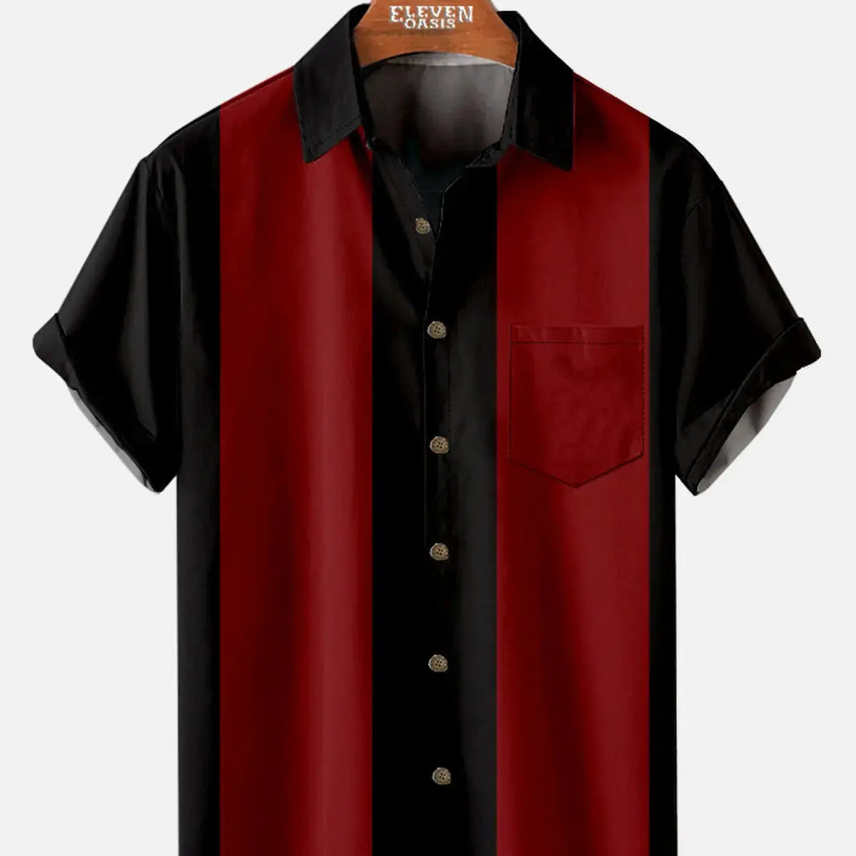 Men's Basic 50s Style Bowling Shirt ElevenOasis