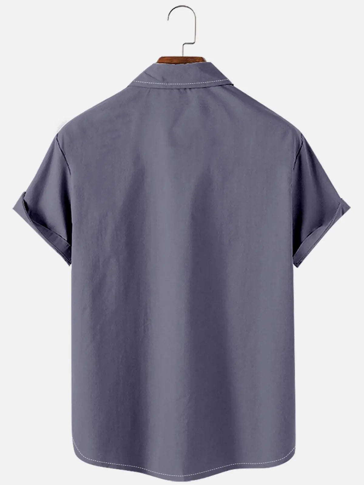 Men's Basic 50s Style Bowling Short Sleeve Shirt ElevenOasis