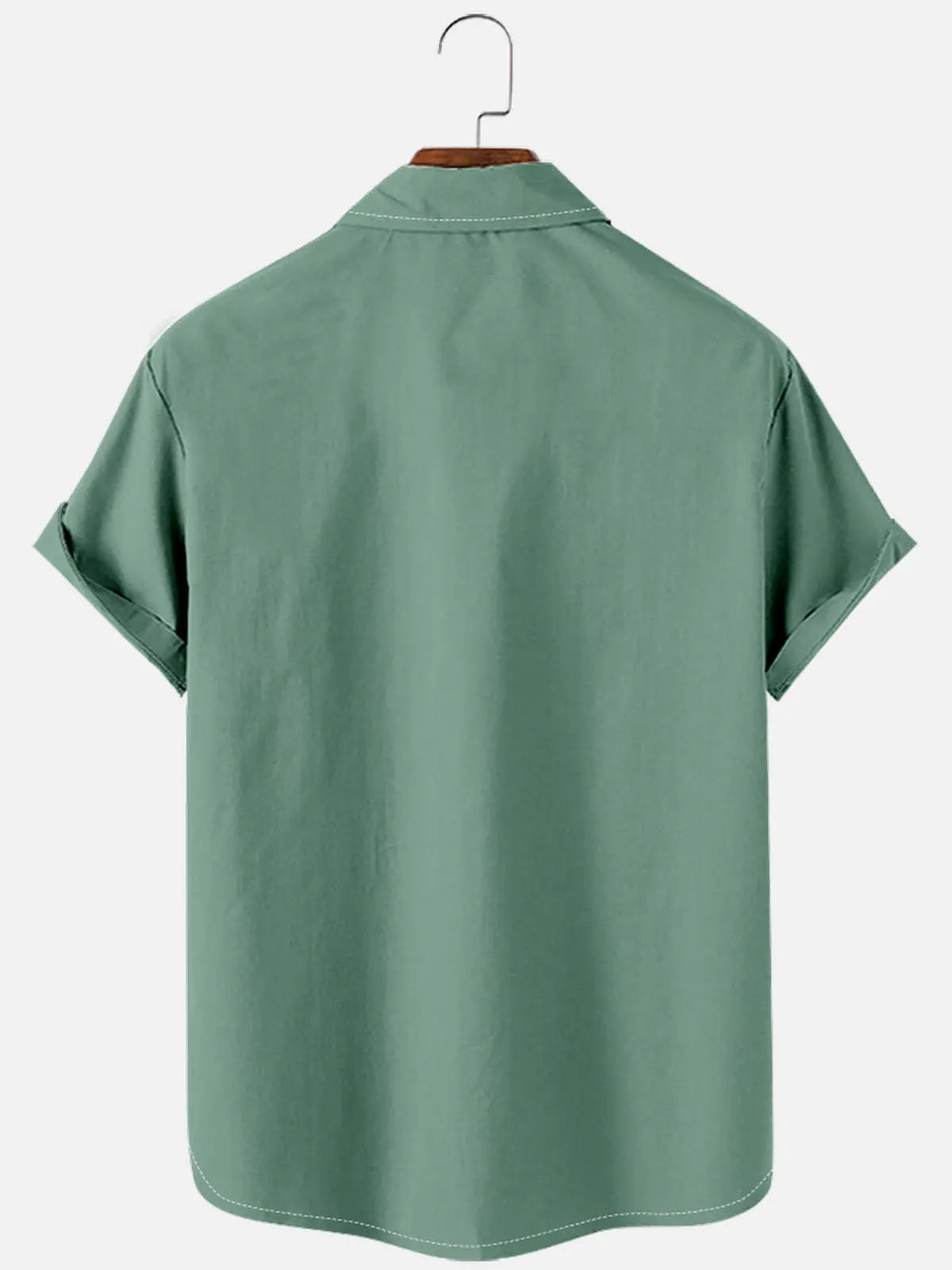 Men's Basic 50s Style Bowling Short Sleeve Shirt ElevenOasis