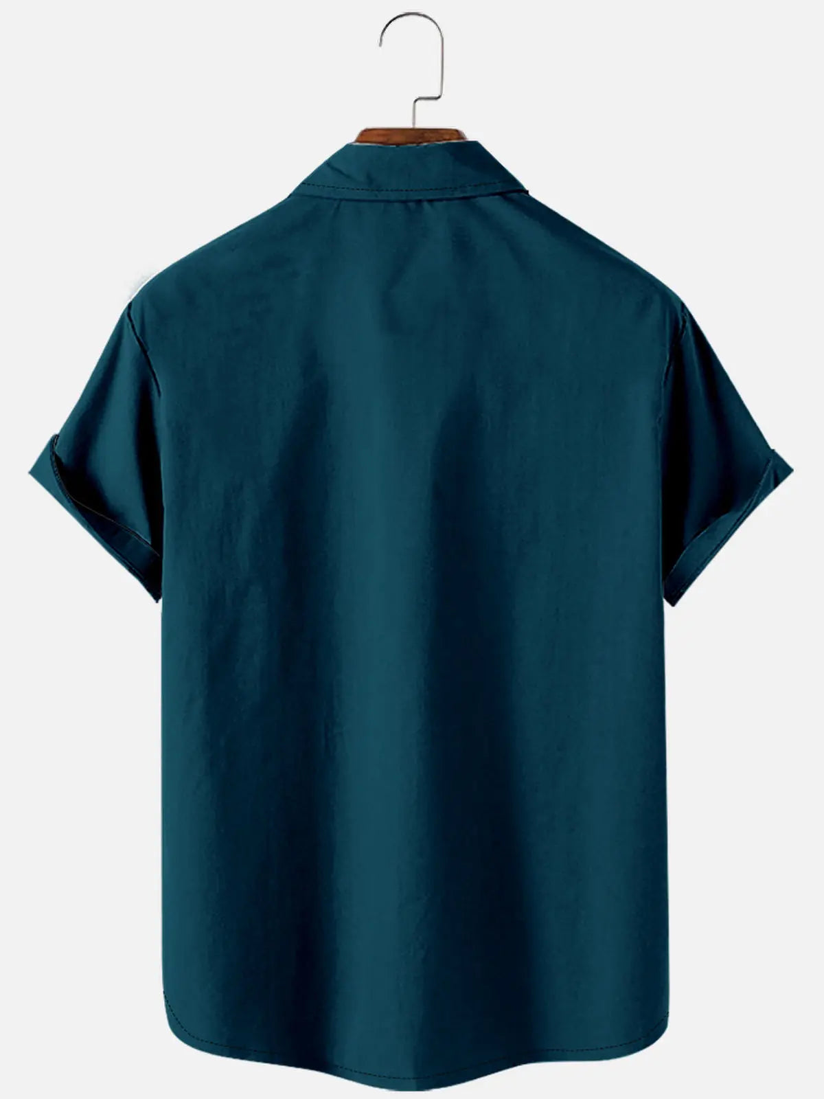 Men's Basic 50s Style Bowling Short Sleeve Shirt ElevenOasis