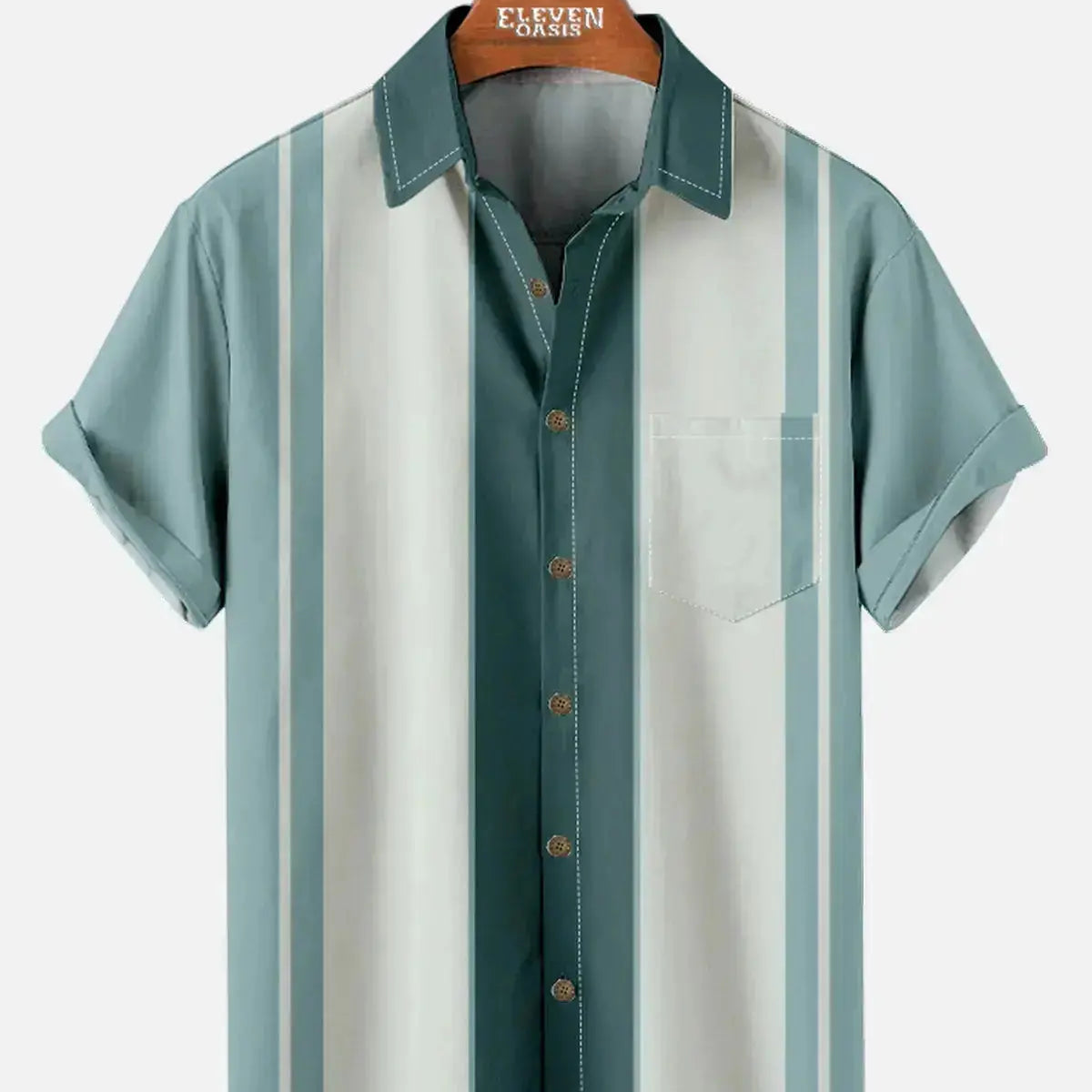 Tall Men's Classic Bowling Short Sleeve Shirt ElevenOasis