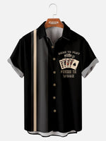Men's Born to Play Poker Short Sleeve Shirt ElevenOasis