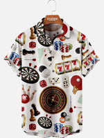 Tall Men's Casino Games All-Over Print Short Sleeve Shirt Eleven Oasis