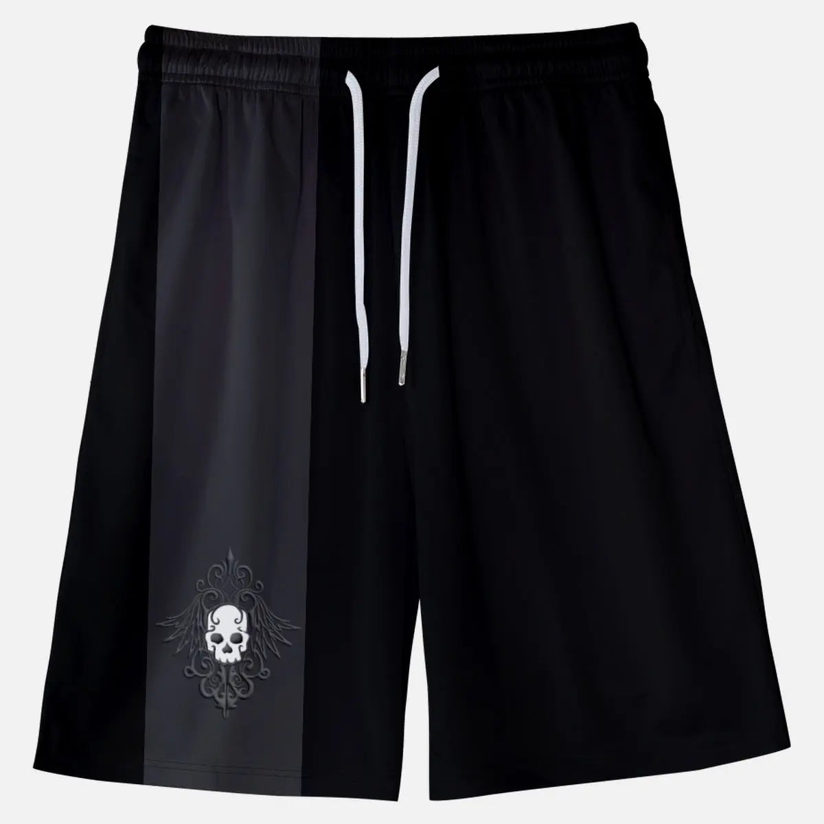 Men's Skull and Wings Drawstring Shorts ElevenOasis