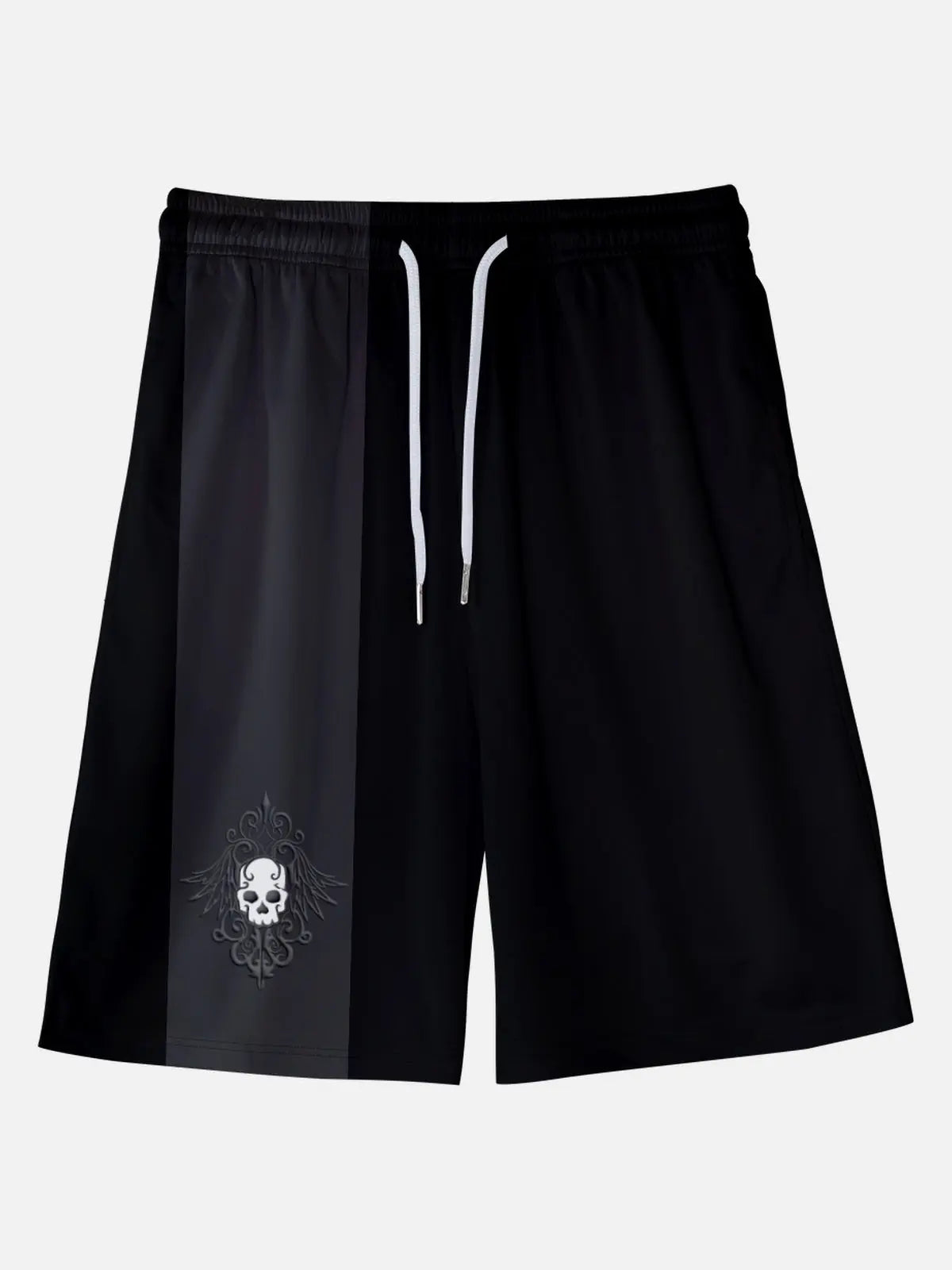 Men's Skull and Wings Drawstring Shorts ElevenOasis