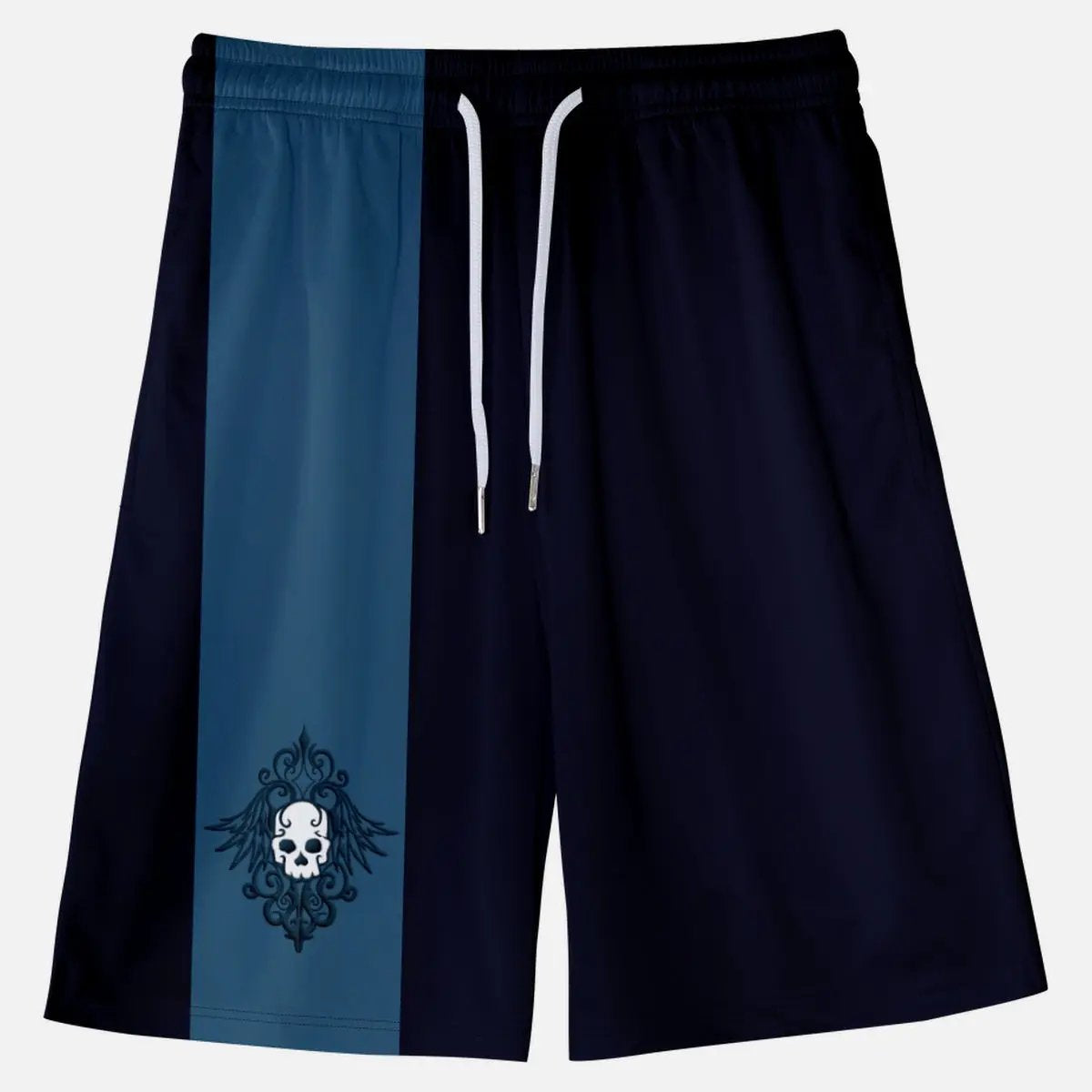 Men's Skull and Wings Drawstring Shorts ElevenOasis