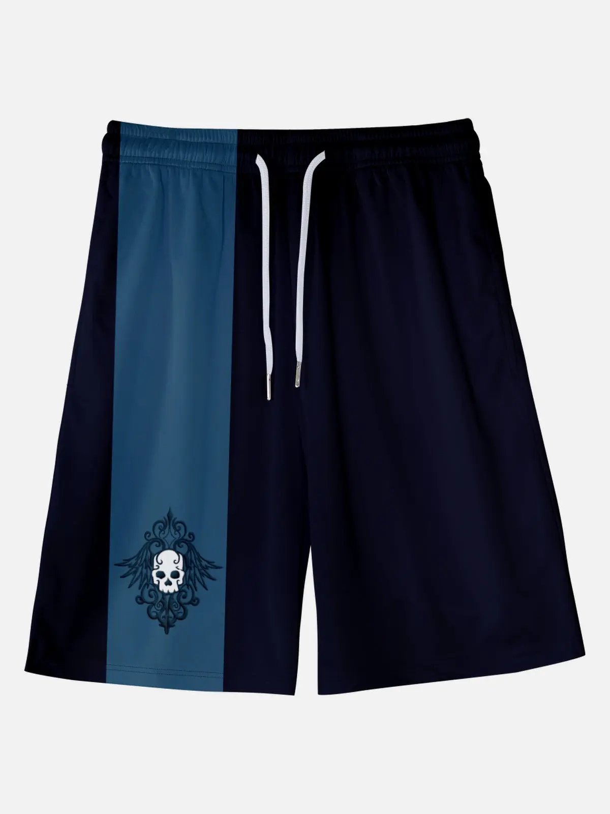 Men's Skull and Wings Drawstring Shorts ElevenOasis