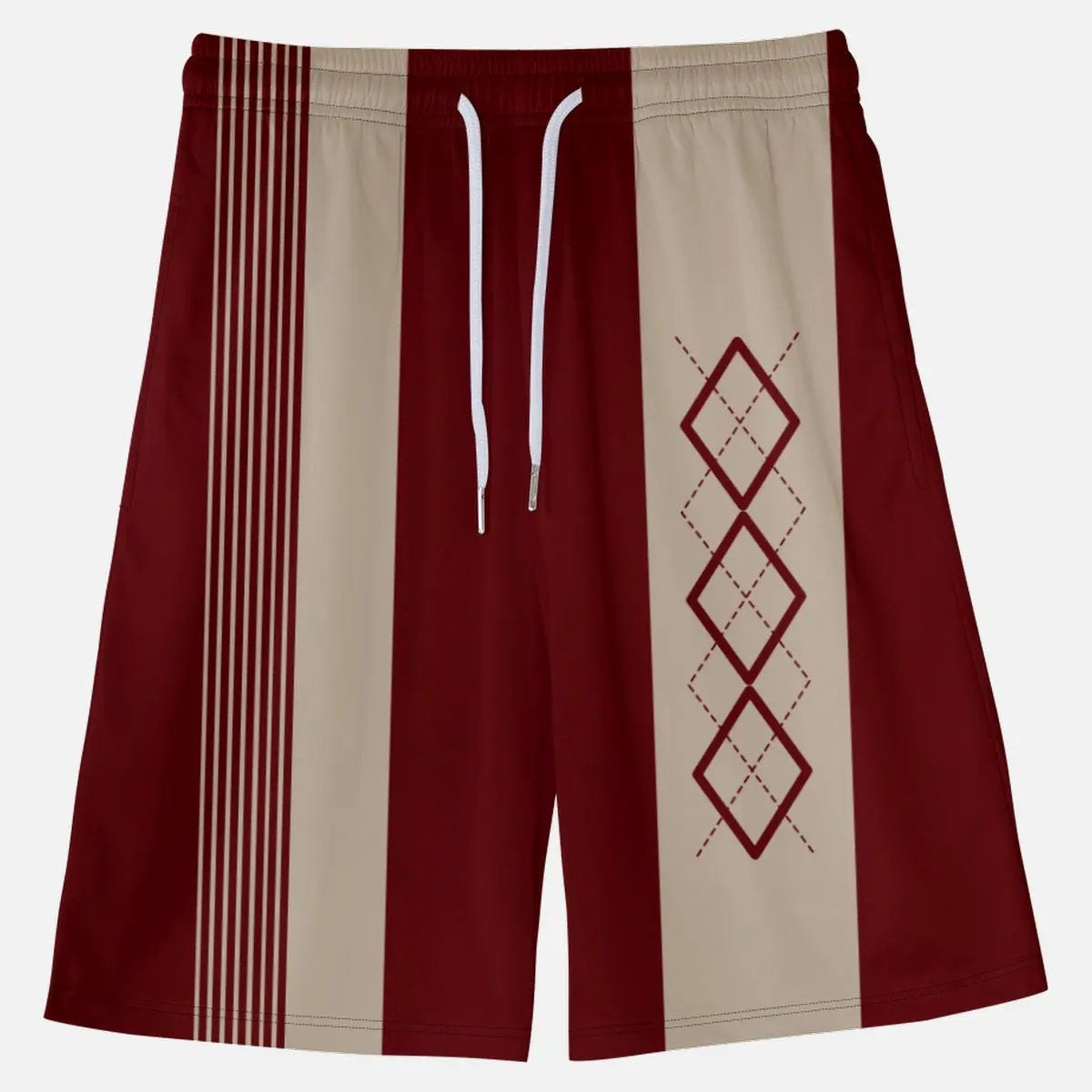 Men's Geometric Diamond Panel Shorts Eleven Oasis