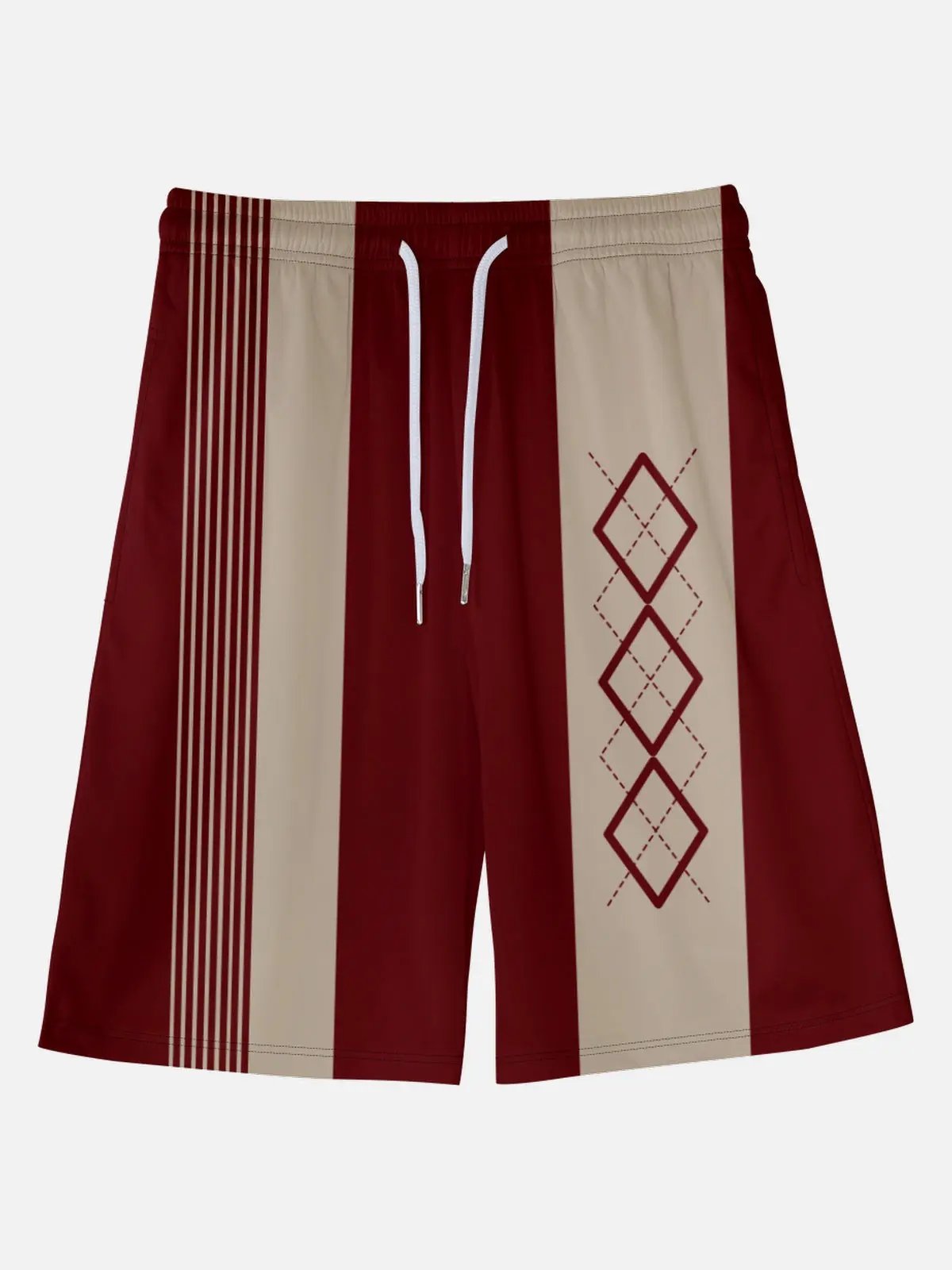 Men's Geometric Diamond Panel Shorts Eleven Oasis