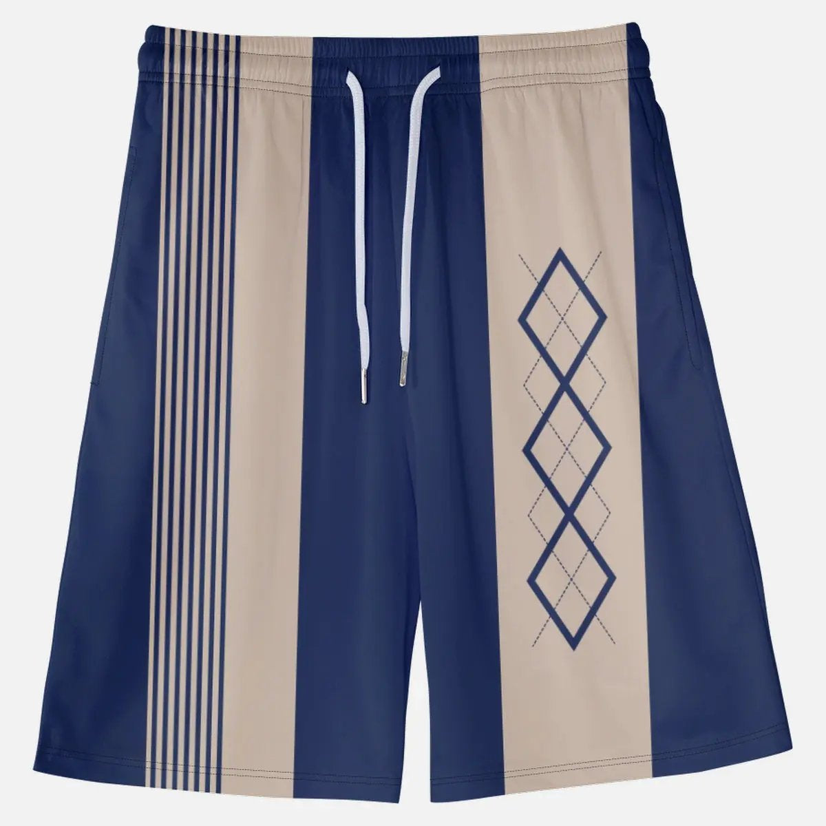 Men's Geometric Diamond Panel Shorts Eleven Oasis