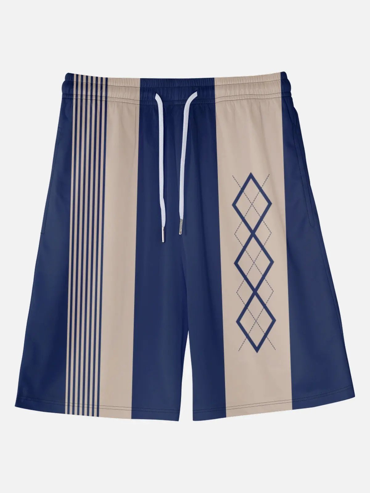 Men's Geometric Diamond Panel Shorts Eleven Oasis