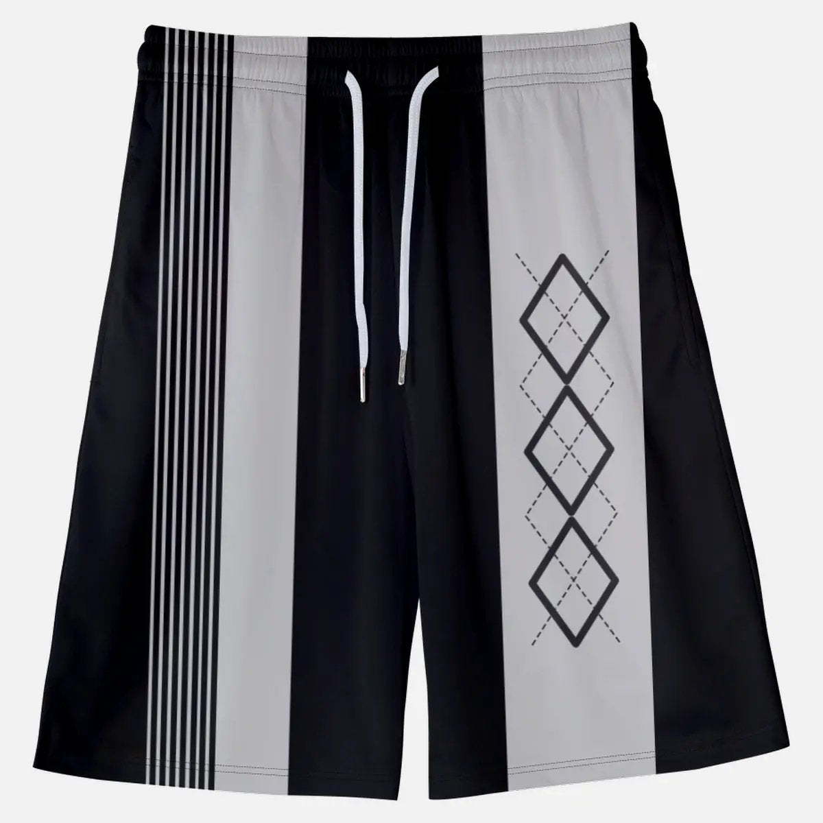 Men's Geometric Diamond Panel Shorts Eleven Oasis