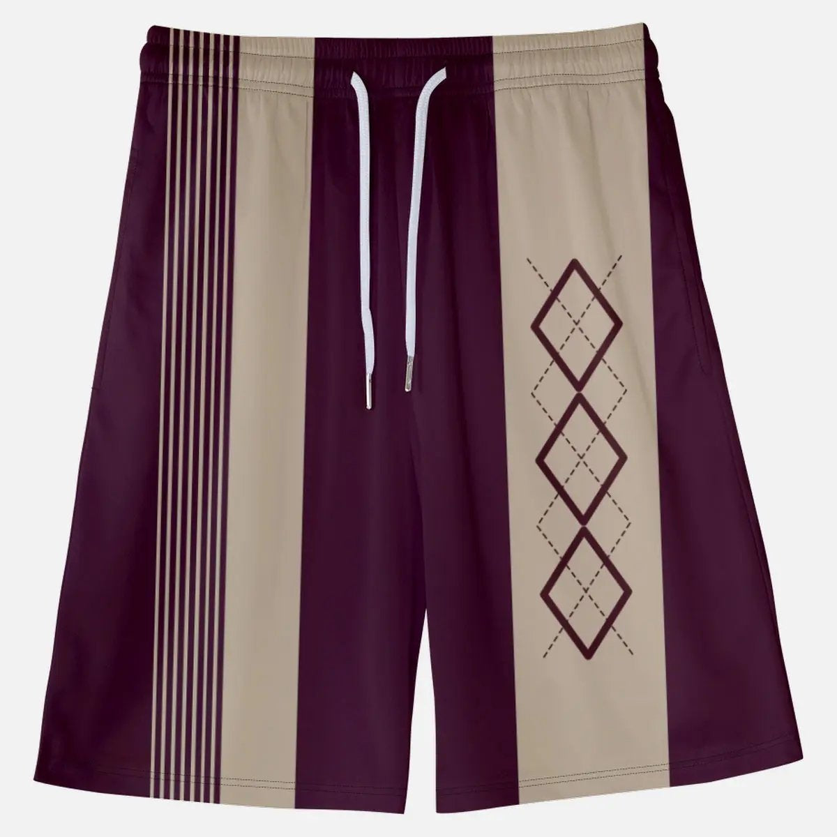 Men's Geometric Diamond Panel Shorts Eleven Oasis