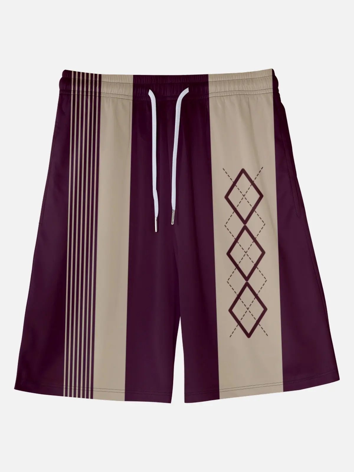 Men's Geometric Diamond Panel Shorts Eleven Oasis