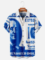 Tall Men's Hundred Dollar Bill Graphic Short Sleeve Shirt Eleven Oasis
