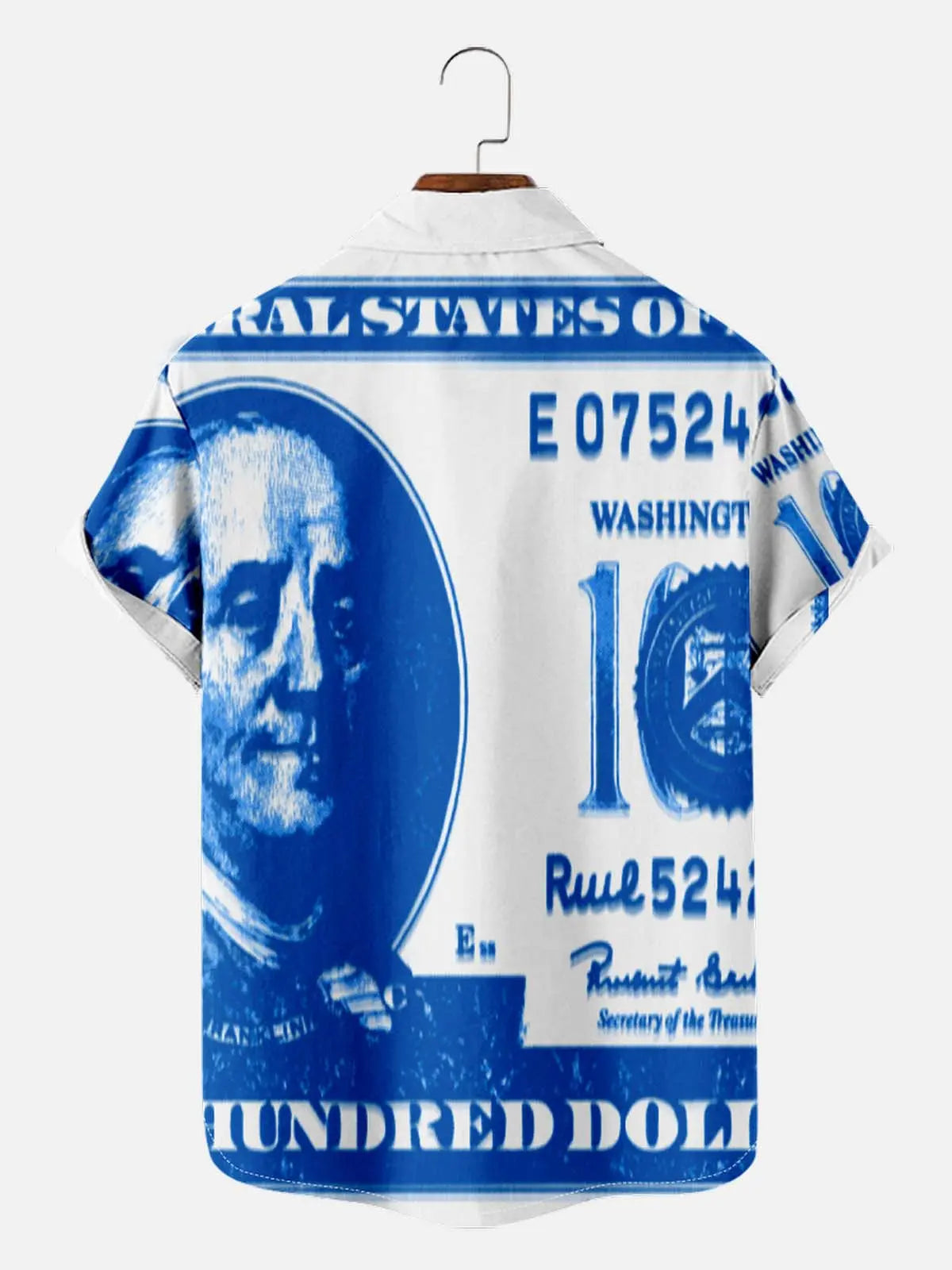 Tall Men's Hundred Dollar Bill Graphic Short Sleeve Shirt Eleven Oasis