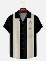 Men's Mid-Century Cocktail Panel Bowling Short Sleeve Shirt ElevenOasis