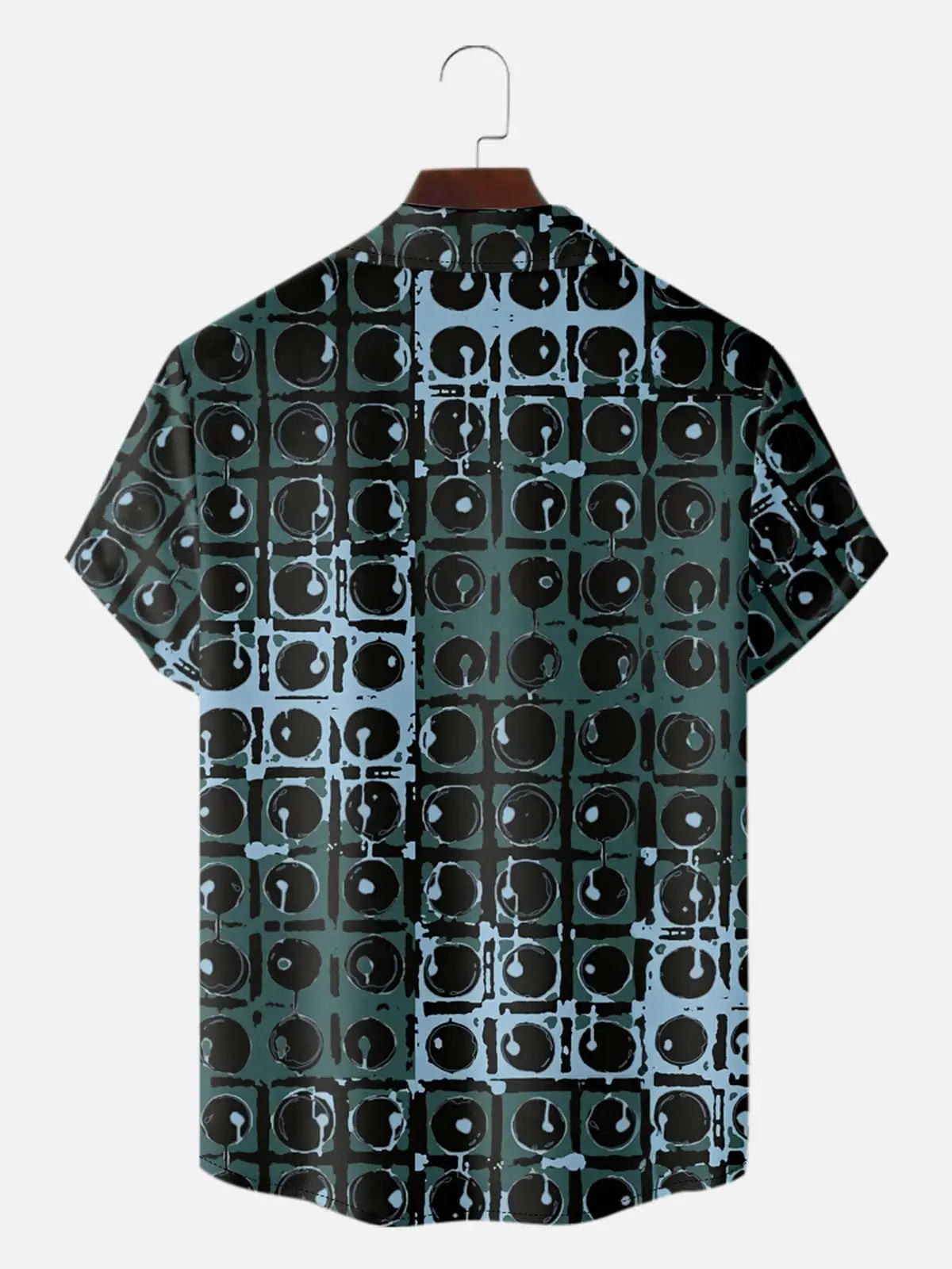 Men's Vintage Speaker Wall Pattern Short Sleeve Shirt Eleven Oasis