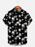 Men's Mid-Century Modern Circle Pattern Short Sleeve Shirt Eleven Oasis