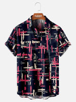 Tall Men's Abstract Brush Stroke Short Sleeve Shirt Eleven Oasis