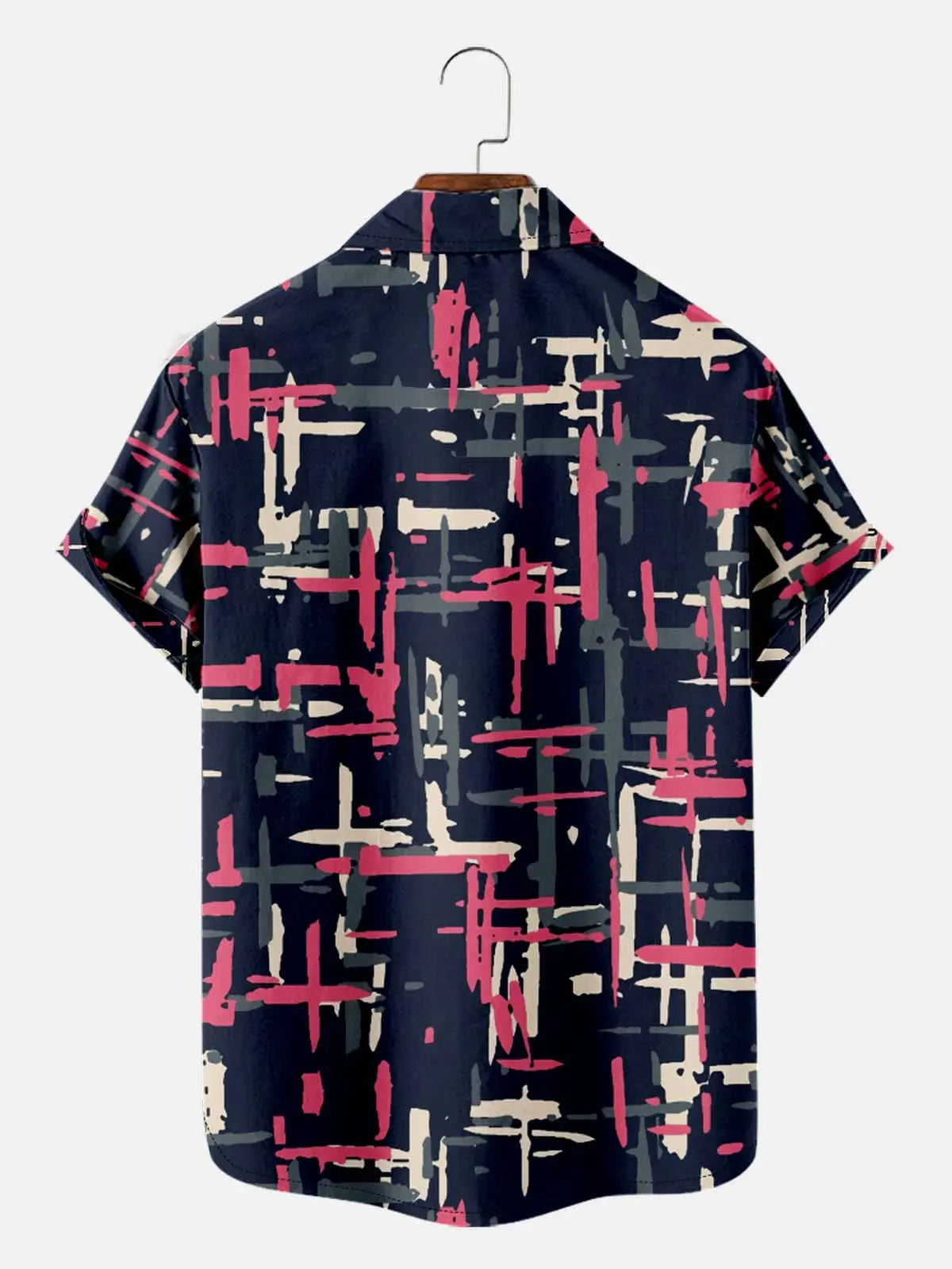 Men's Abstract Brush Stroke Short Sleeve Shirt Eleven Oasis
